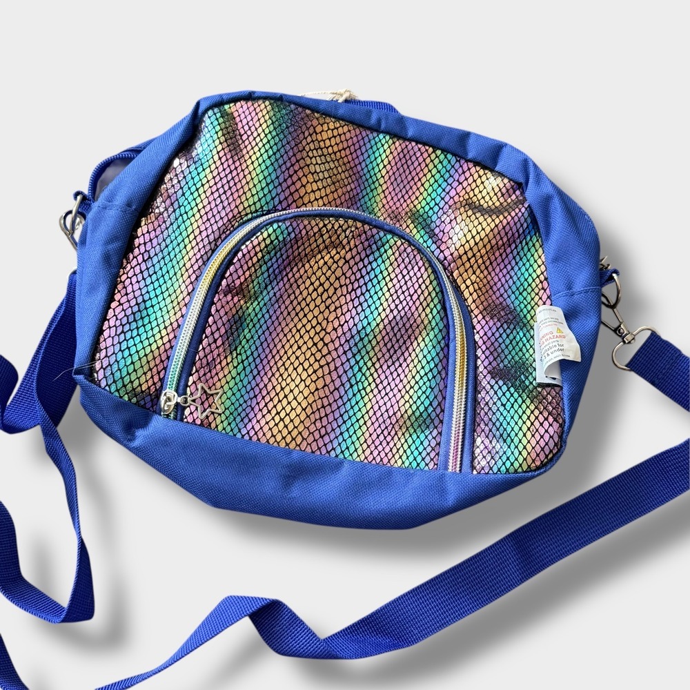 Pomkinz Pet Pals Dinosaur Plush Set with Iridescent Scale‎ Crossbody Bag Blue - Picture 2 of 5